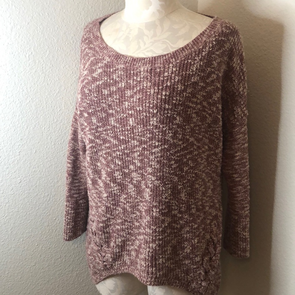 Pink Marl High Low Sweater